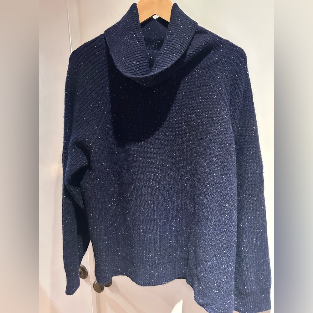 J. Crew Funnel Neck Navy Sweater. NWT!          Sz: XXL